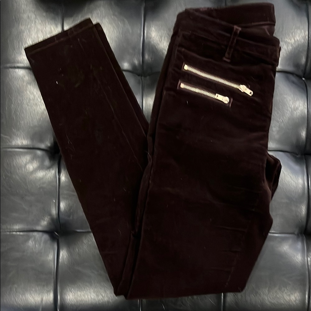 Designer Corduroy Pants with Gold Zippers